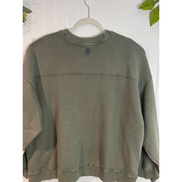 FP Movement Green Sweatshirt With Striped Sleeves & Graphic Design Size M - Picture 6 of 16